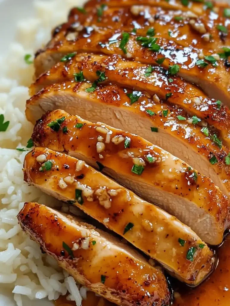 Honey Garlic Chicken Breast close up