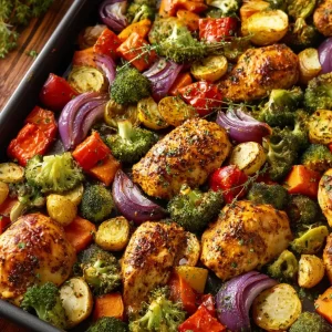 Sheet Pan Honey Mustard Chicken and Veggies
