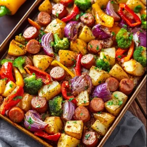 Sheet Pan Sausage Potatoes and Veggies