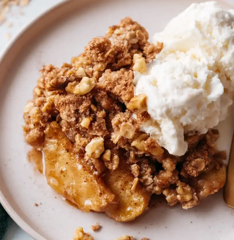 Cinnamon Apple Crisp close up