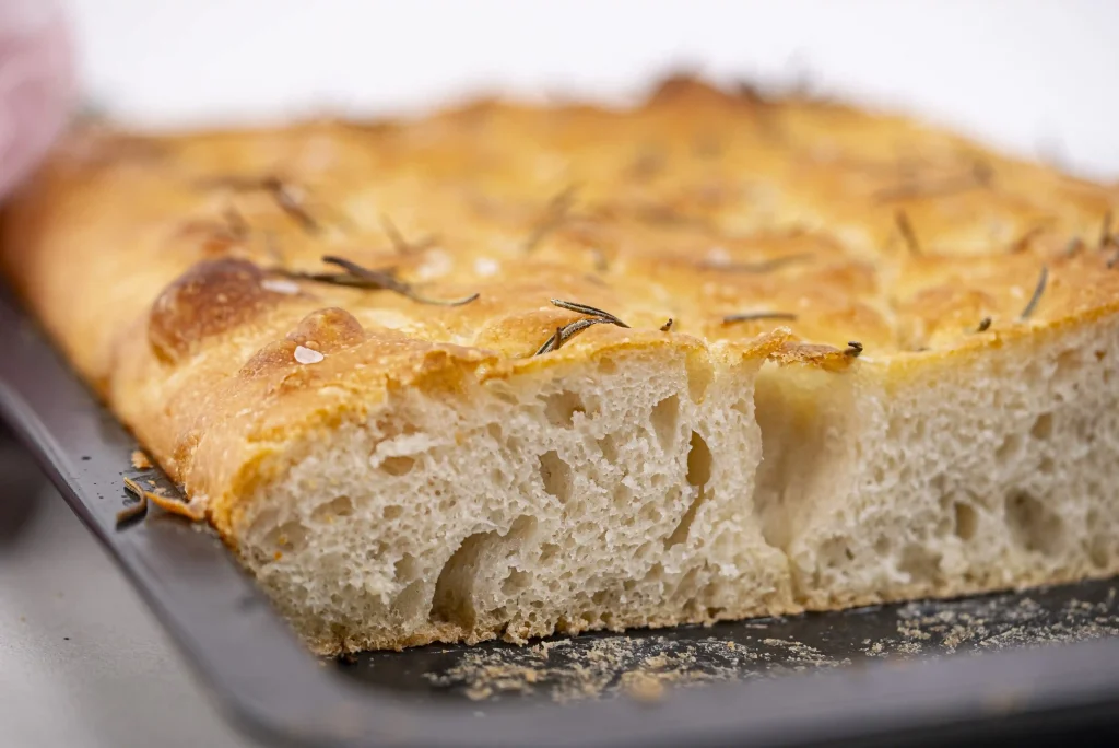 Homemade Focaccia Bread close up