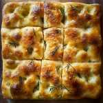 focaccia bread from a top view
