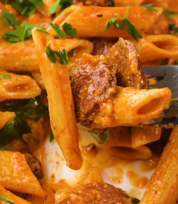 Cajun Sausage Pasta close up