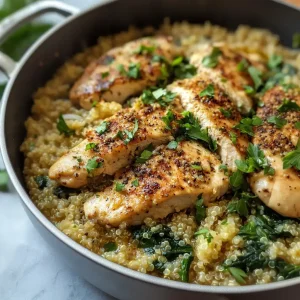 One Pot Garlic Butter Chicken and Quinoa