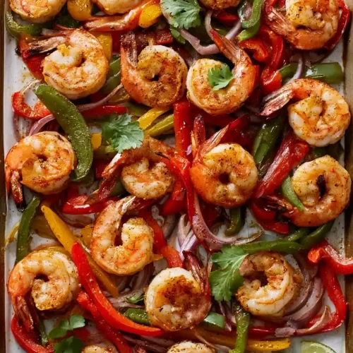 Sheet Pan Shrimp Fajitas