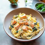 Creamy Salmon and Spinach Pasta