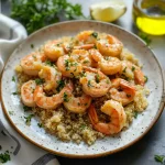 one pot garlic shrimp and quinoa dish