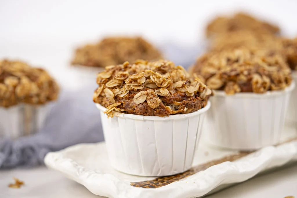 Healthy Banana Oatmeal Muffins close up
