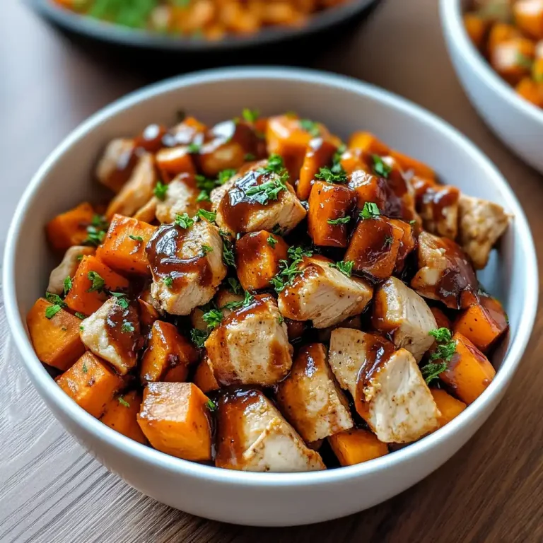 bbq chicken sweet potato bowl