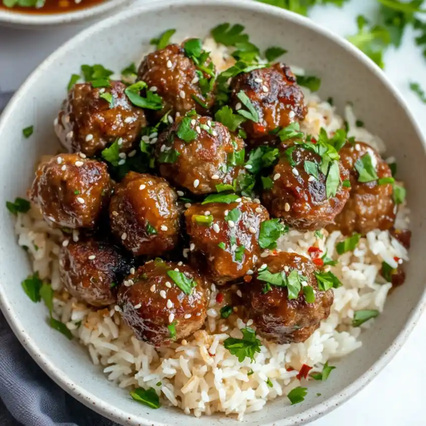 Meatballs and Rice Bowl