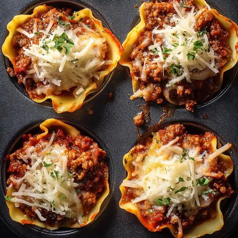 Lasagna Cups close up
