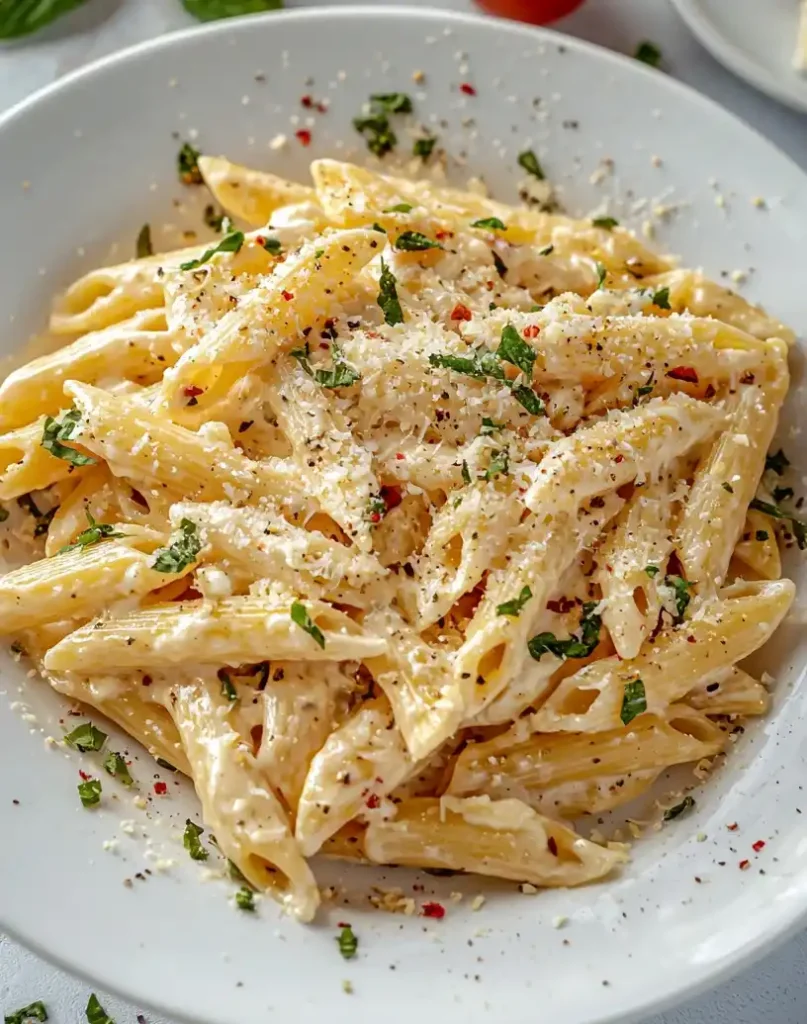 One Pot Creamy Garlic Pasta close up