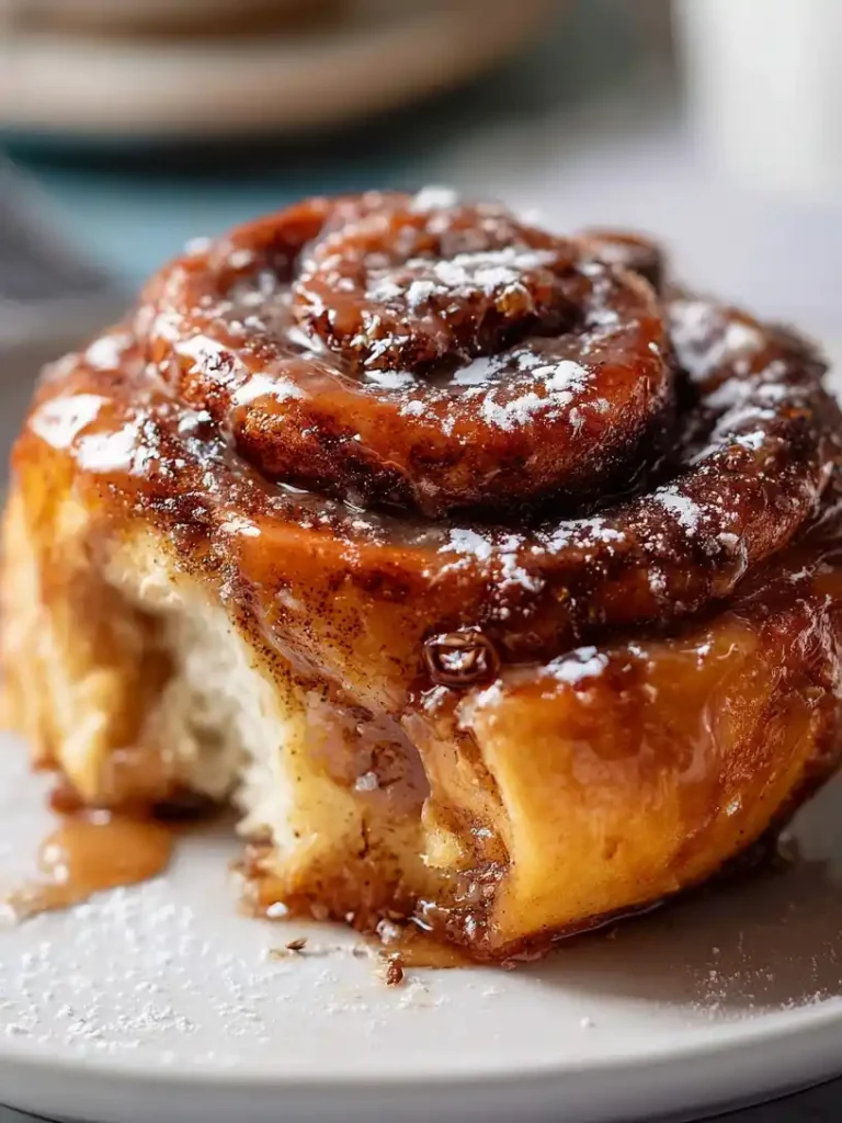 Apple Cider Cinnamon Rolls close up