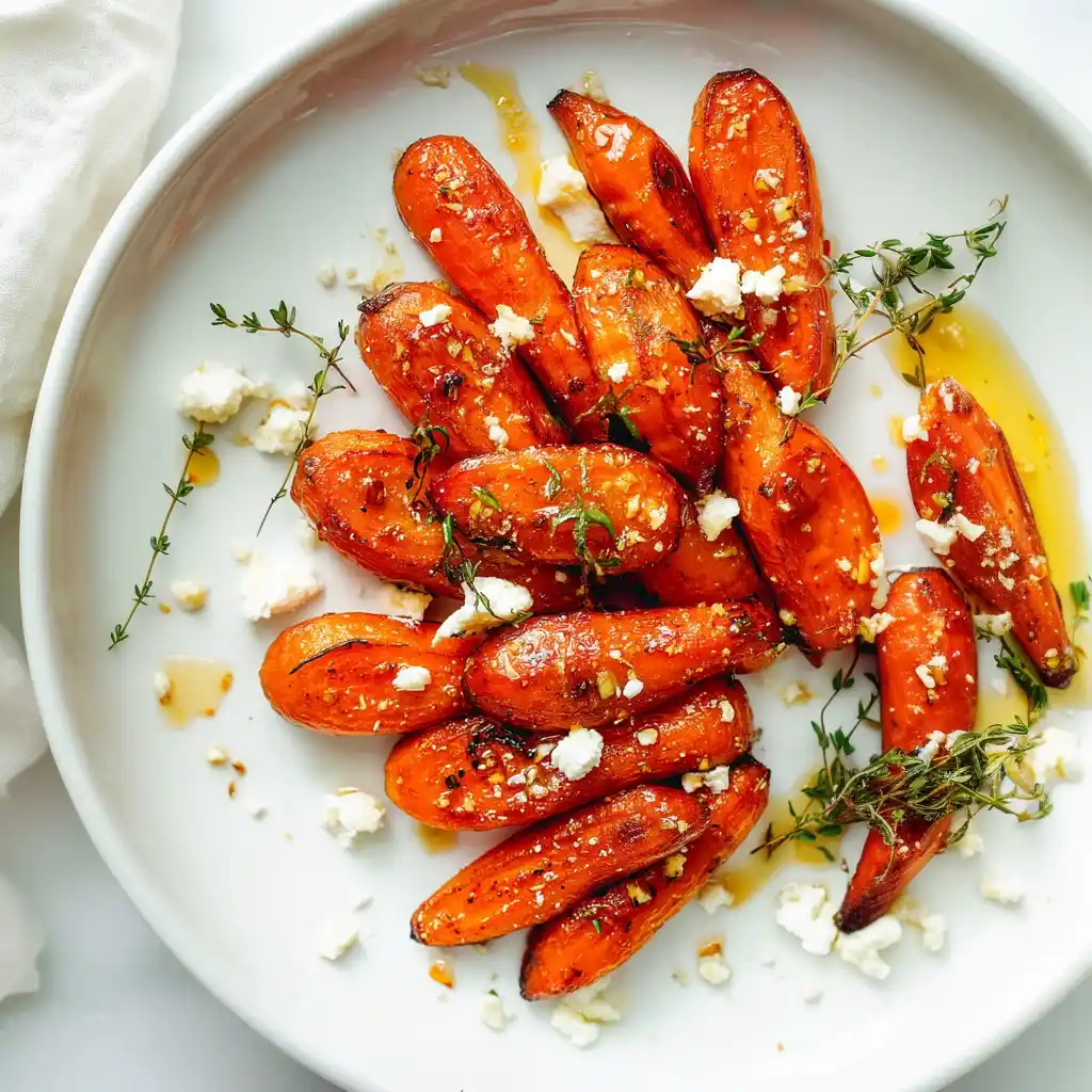 Honey Roasted Carrots with Thyme and Goat Cheese