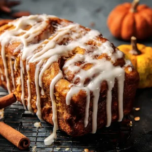 Cinnamon Roll Pumpkin Bread with Cream Cheese Glaze