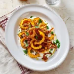 roasted delicata squash with crispy onions