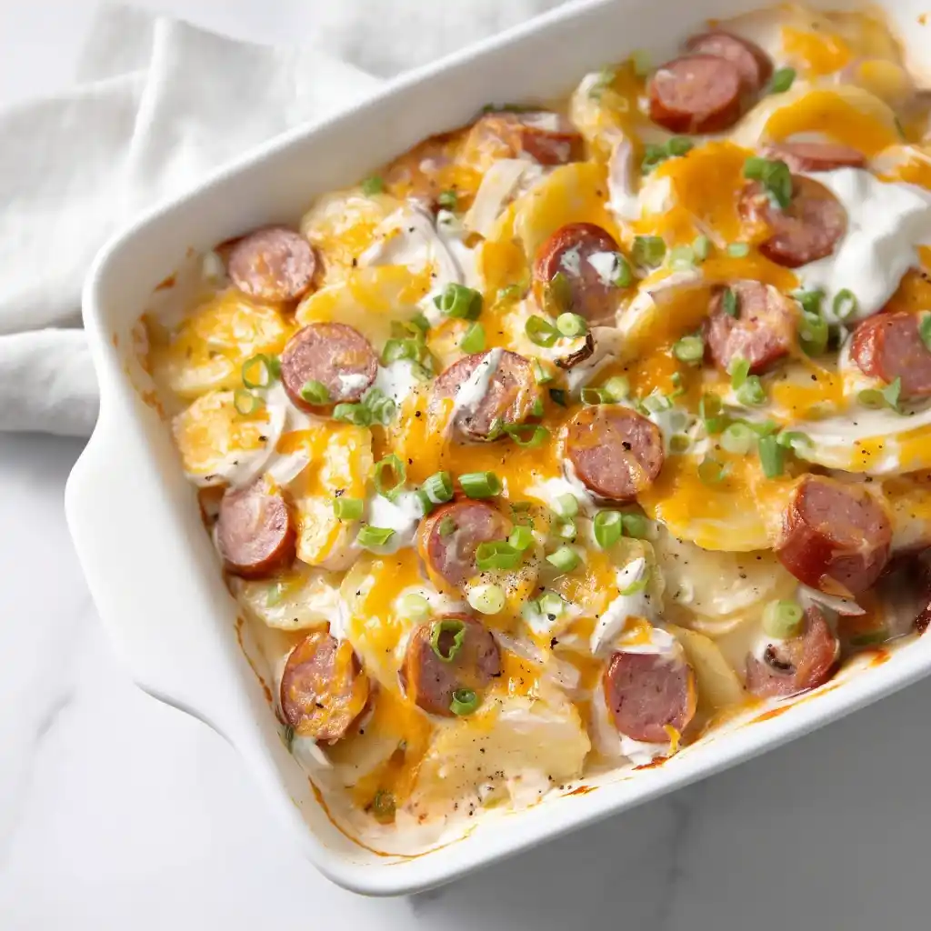 Pierogi Casserole with Sausage