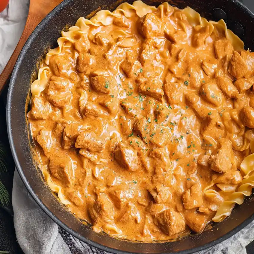 Chicken Paprikash with Egg Noodles