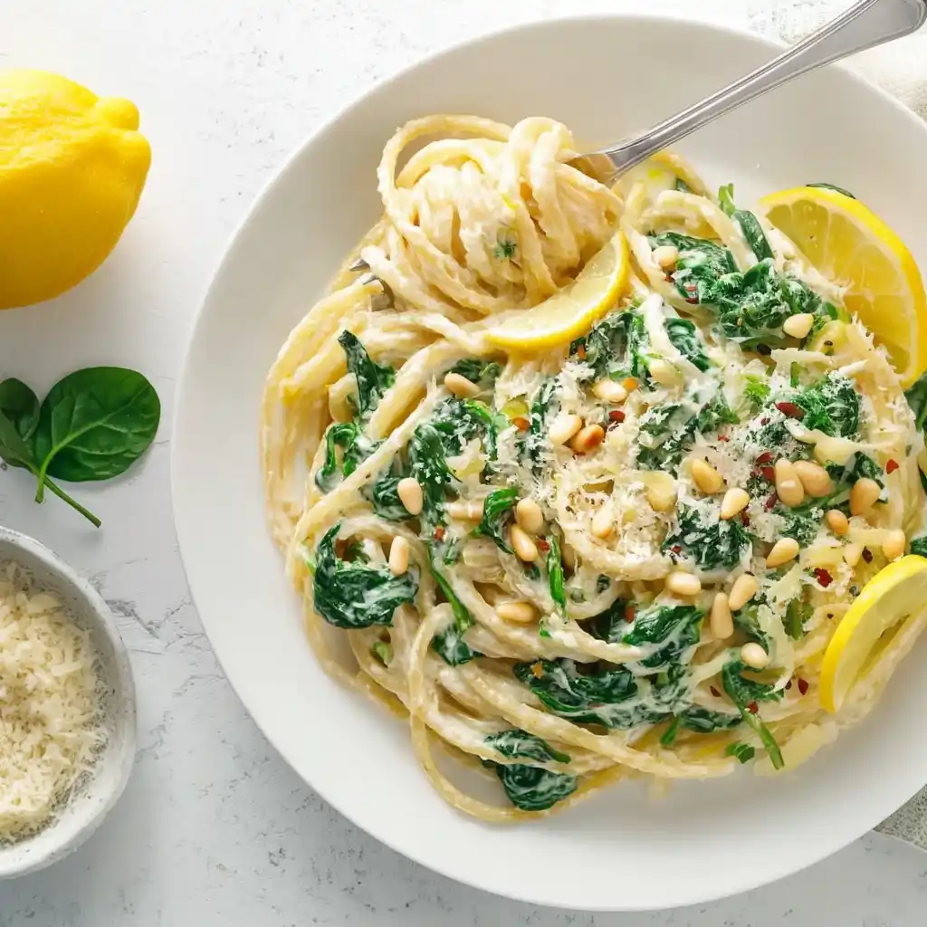 Lemon Ricotta Pasta with Spinach