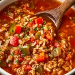 Stuffed Bell Pepper Soup with Ground Turkey