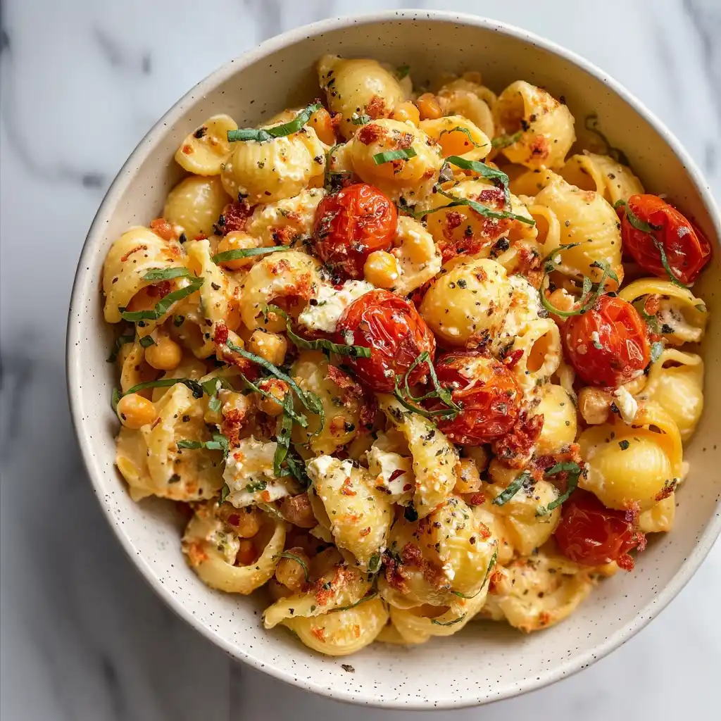 Baked Feta Pasta with Chickpeas