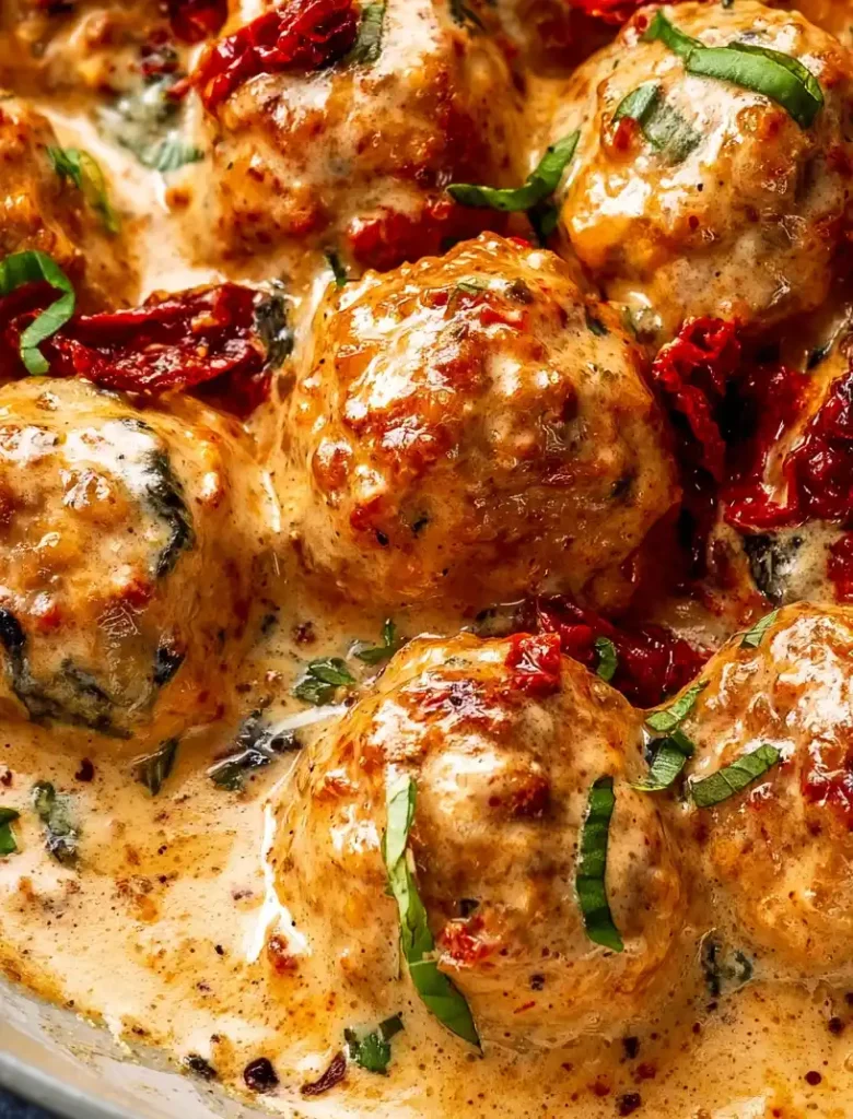 Marry Me Chicken Meatballs close up