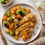 Sheet Pan Honey Dijon Chicken dish