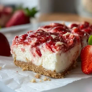 No Bake Strawberry Cheesecake Bars