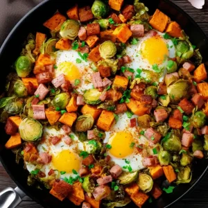 Sweet Potato Brussel Sprout Hash