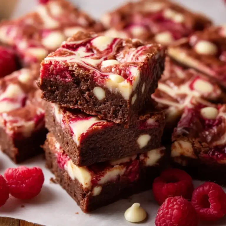 White Chocolate Raspberry Swirl Brownies