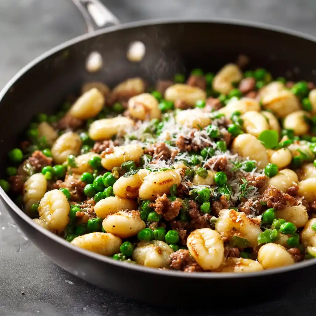 Gnocchi with Peas and Sausage