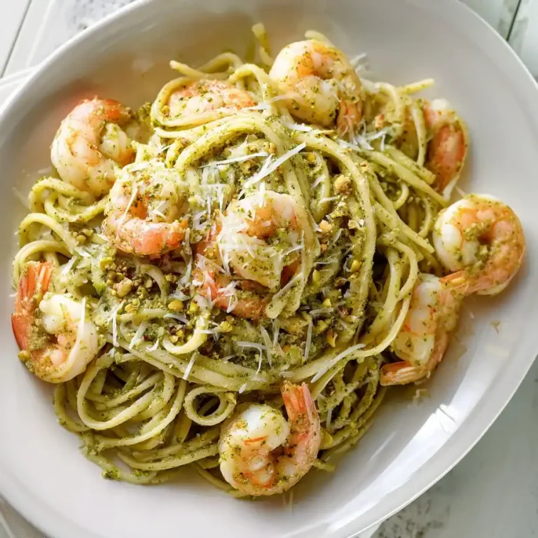 Pistachio Pesto Pasta with Shrimp