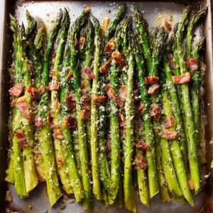 Roasted Parmesan Asparagus with Bacon