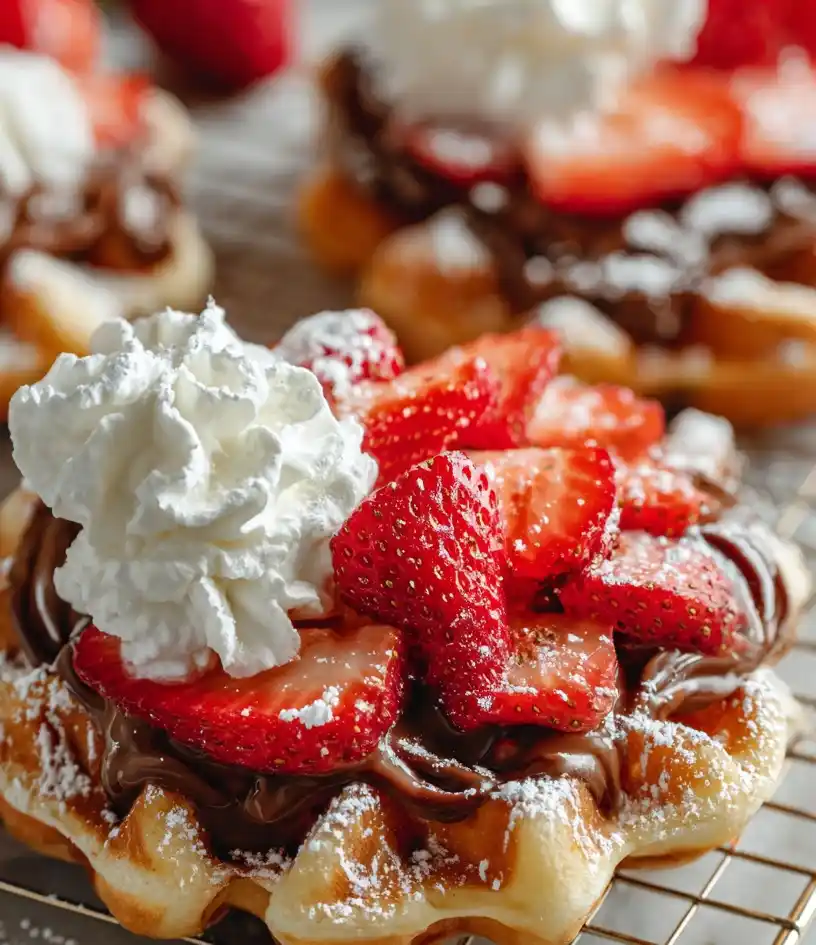 Croffles (Croissant Waffles) close up