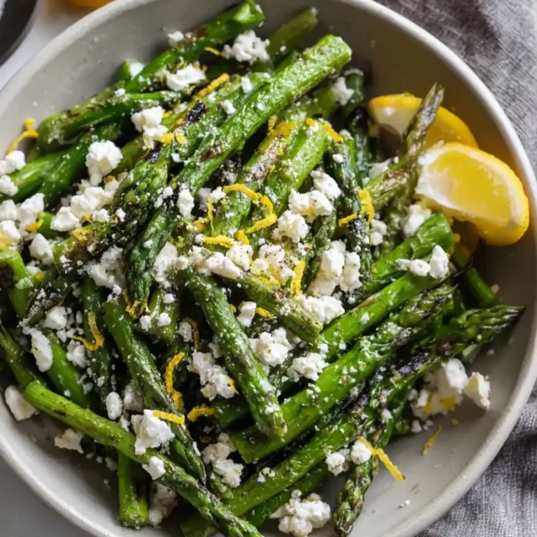 Grilled Asparagus with Lemon and Feta