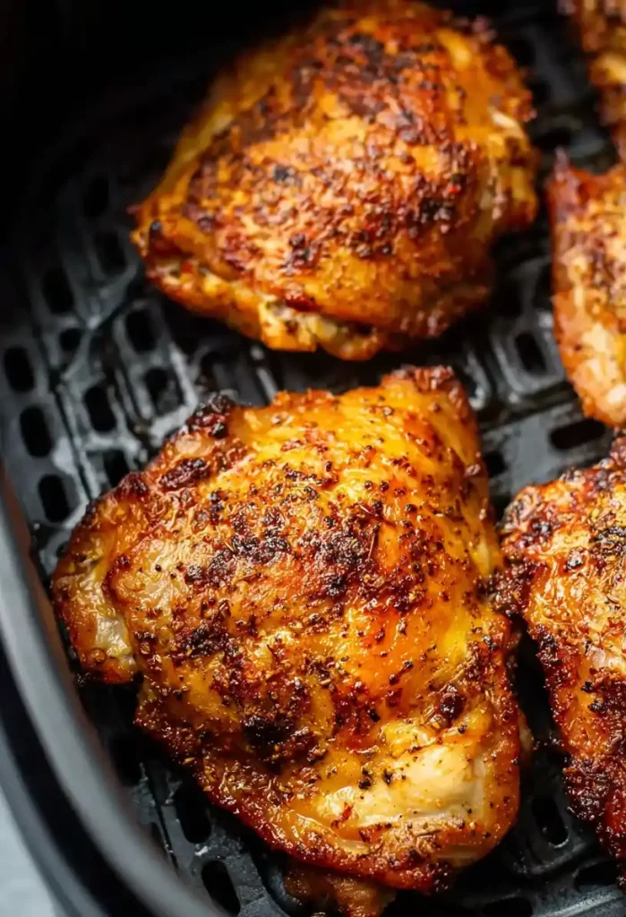 Air Fryer Chicken Thighs close up