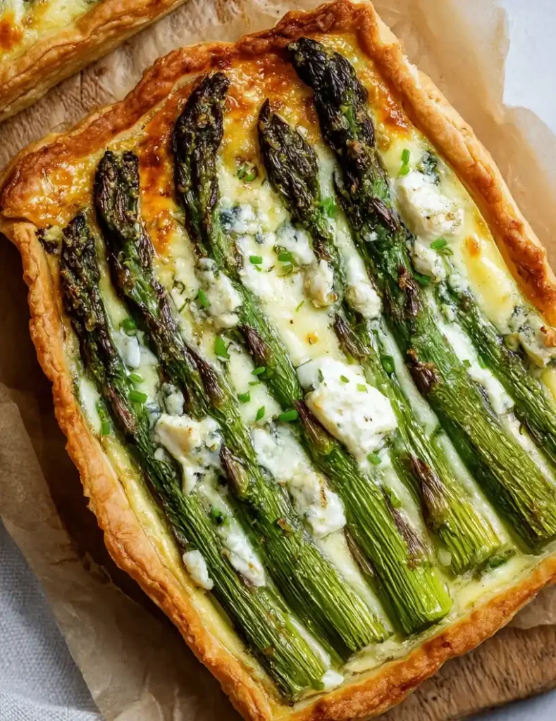 Asparagus and Goat Cheese Tart close up