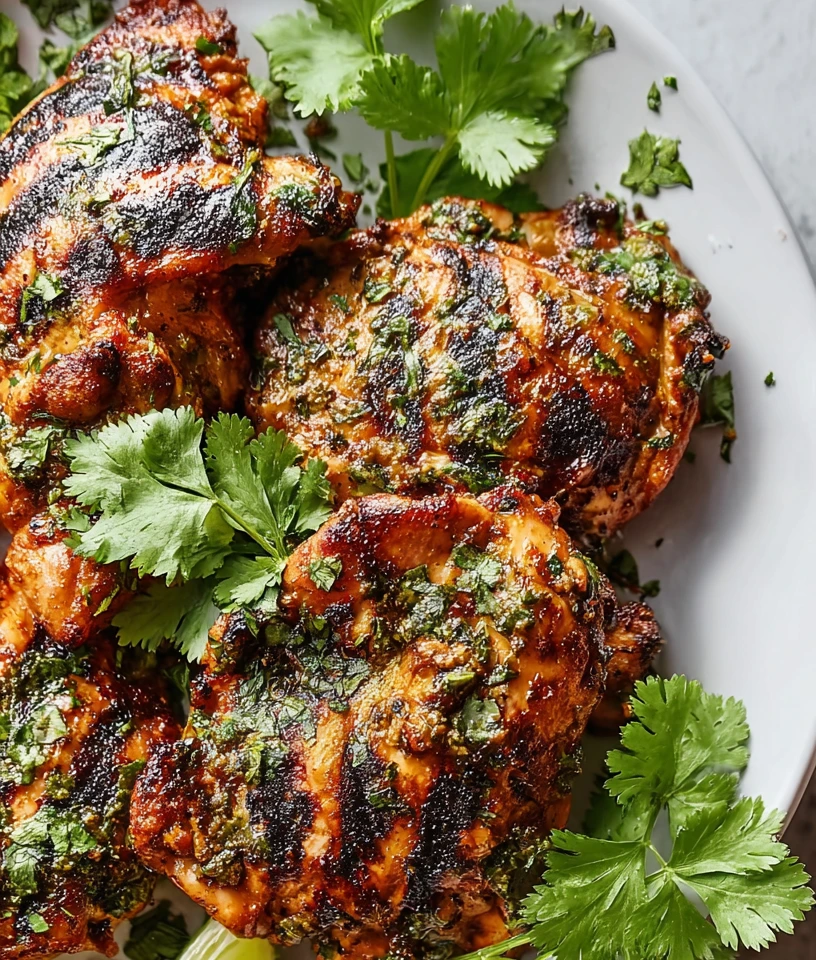 Cilantro Lime Grilled Chicken Thighs close up