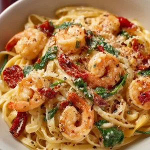 Creamy Tuscan Garlic Butter Shrimp Pasta