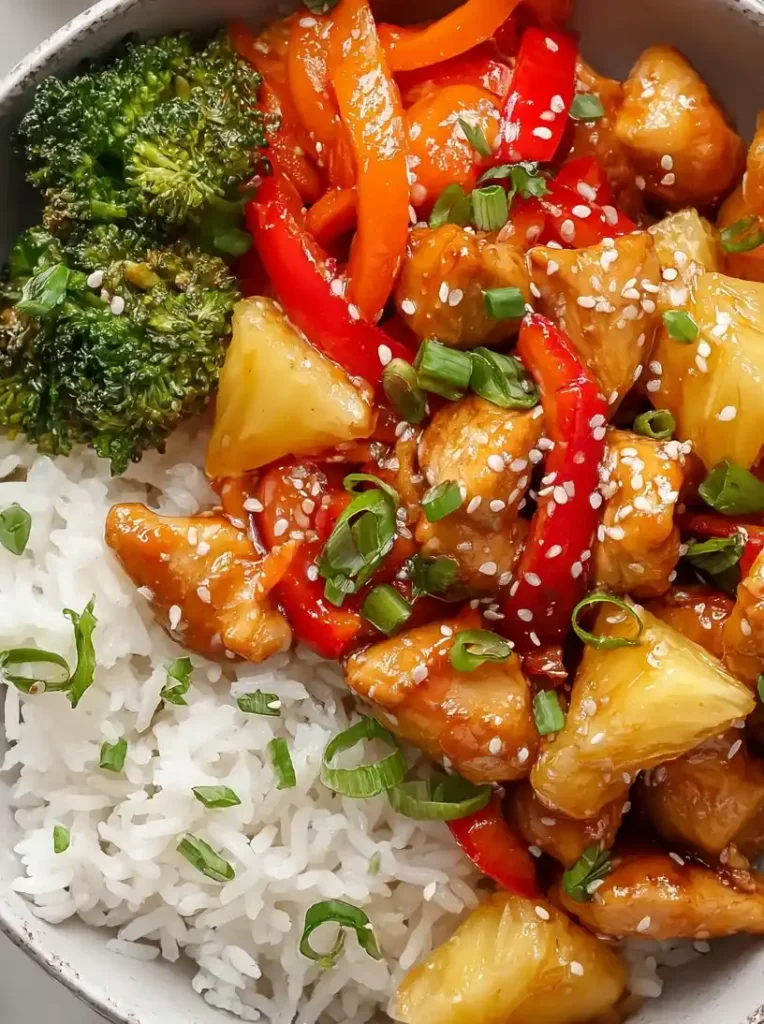 Hawaiian Chicken Bowls close up