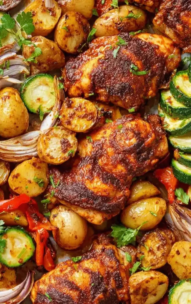Sheet Pan Peri Peri Chicken close up