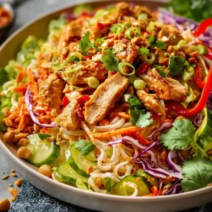 Thai Peanut Noodle Salad with Chicken