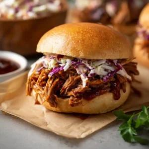 slow cooker bbq pulled pork sandwich