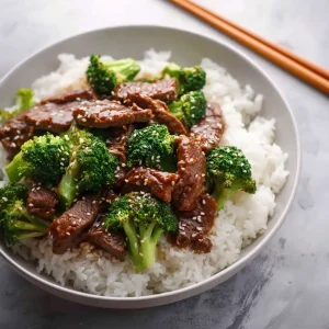 Crockpot Beef and Broccoli Over Rice