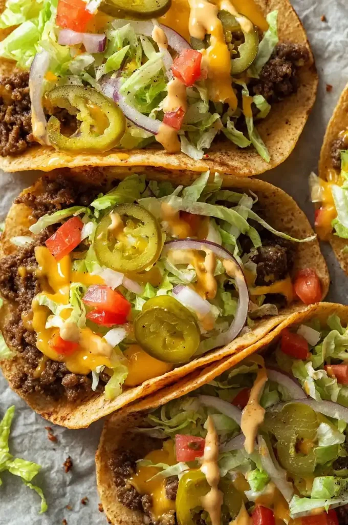 Smash Burger Tacos close up