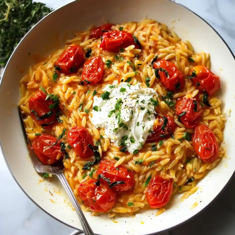 Creamy Roasted Tomato Orzo with Whipped Feta
