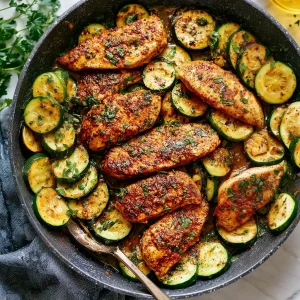 Garlic Butter Chicken and Zucchini Skillet