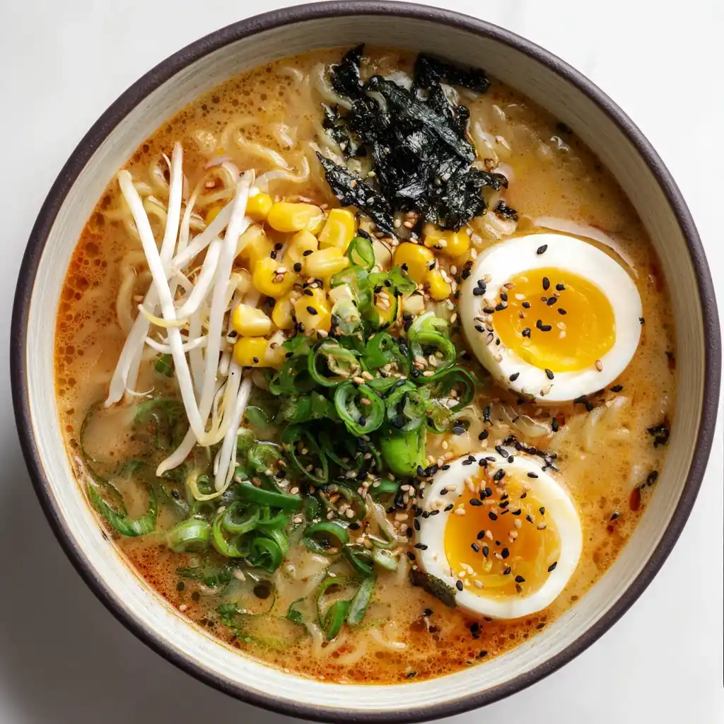 Miso Butter Corn Ramen close up
