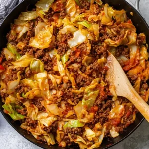 One Pot Cabbage and Ground Beef Skillet