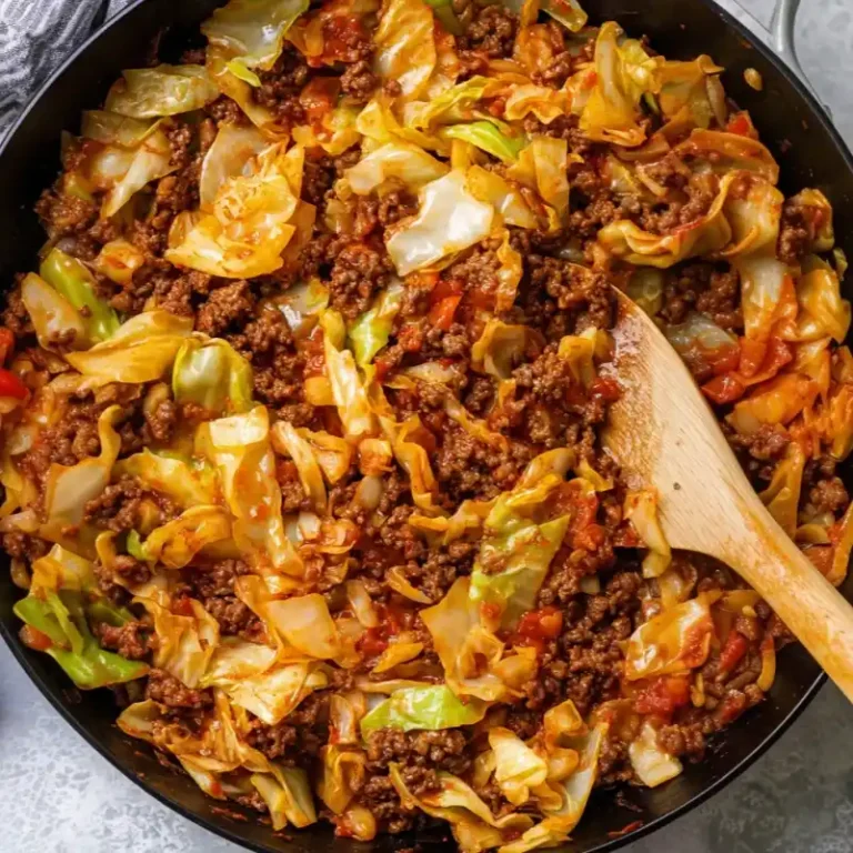 One Pot Cabbage and Ground Beef Skillet